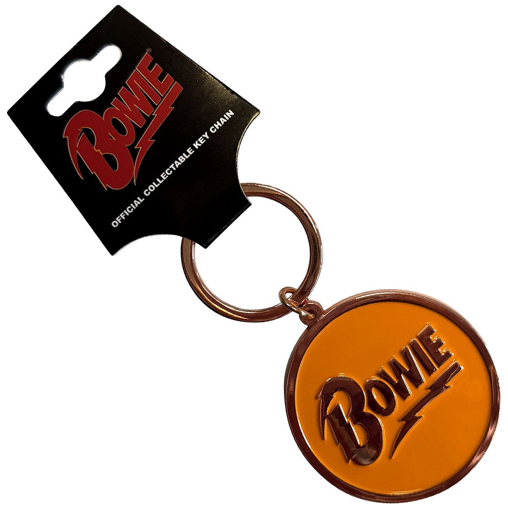 David Bowie - Circle Logo Sleutelhanger - Geel/Bruin